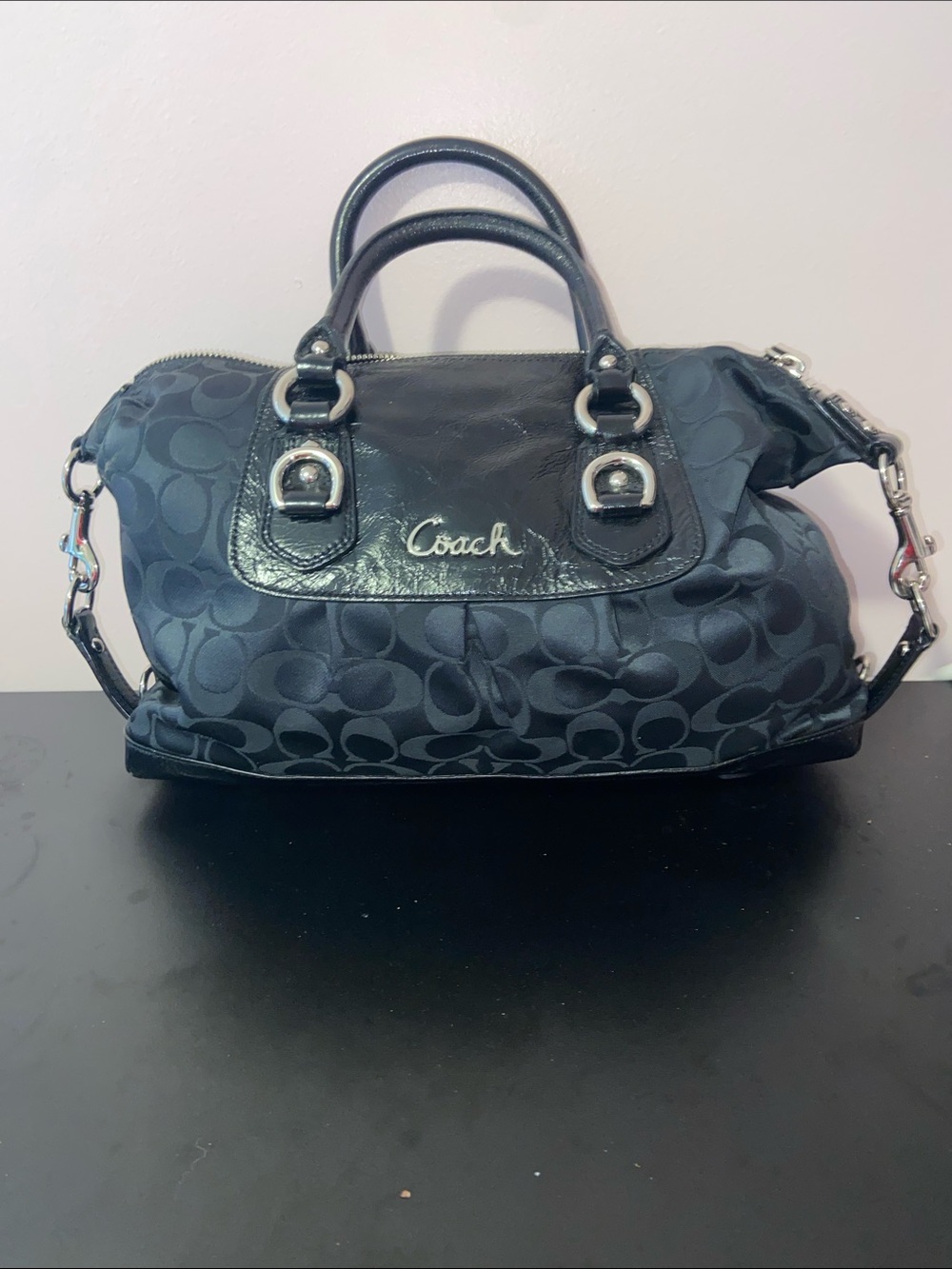 Coach Ashley Signature Sateen Satchel EUC